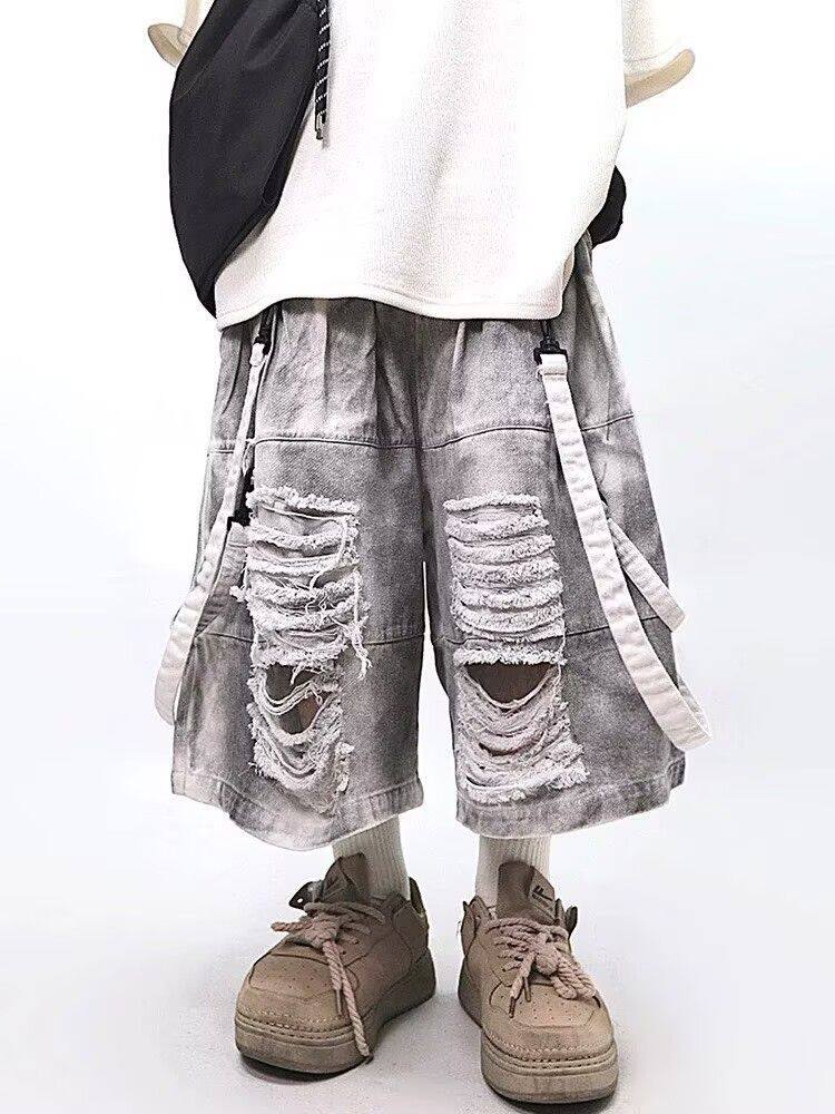 Street Fashion Style Male - Мужские рваные джинсы в стиле ретро-хип-хоп,