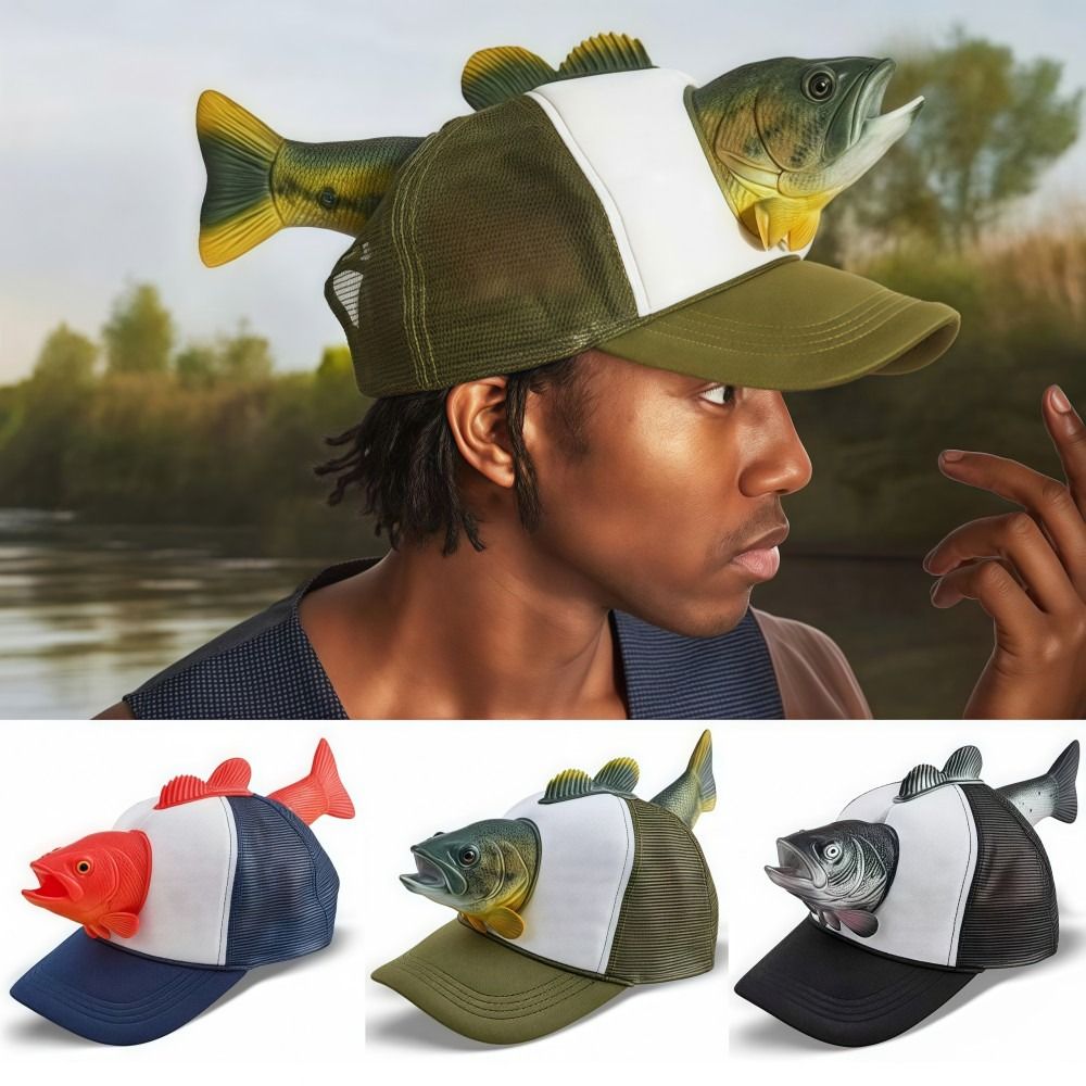Забавная 3D-кепка с рыбой, сет – обзор и цена Baseball Cap Fitted